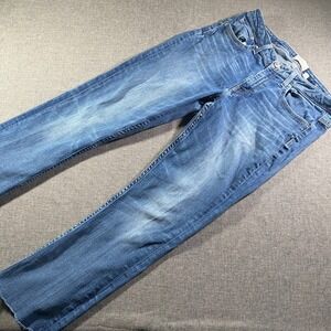 BKE Denim Payton Bootcut Jeans Womens Size 31x33.5 (Fits 31x28)  Blue Frayed Hem